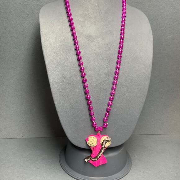 Diva Corset Statement Necklace "Divine Protectors Of Endangered Pleasures" Pink - Picture 2 of 9